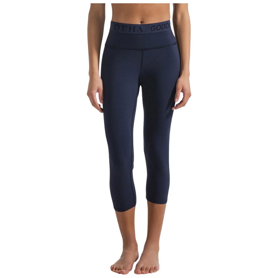 Leggings stretch tinta unita con lunghezza 7-8 blu da donna Deha | D4202625515